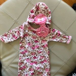 Adorable baby girl hat and dress